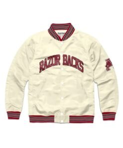 Razorback Graduate Cream Satin Varsity Jacket
