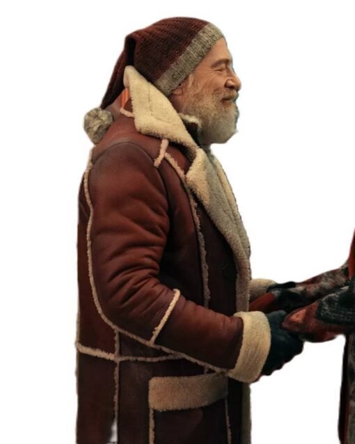 Red One JK Simmons Santa Claus Shearling Coat - Image 2
