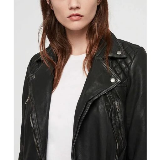 Red Sparrow Black Moto Jacket - Image 3