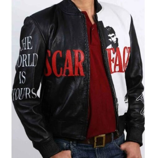 Scarface Tony Montana Bomber Leather Jacket - Image 2