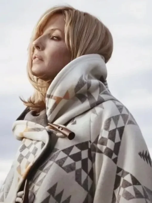 Yellowstone Beth Dutton White Poncho Coat - Image 3