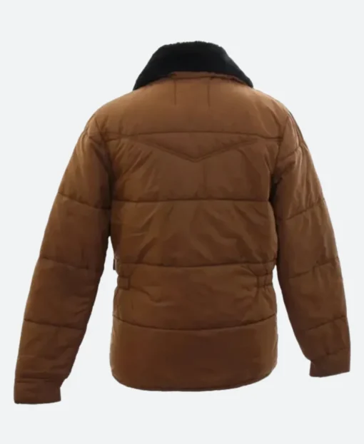 Stranger Things Jim Hopper Brown Puffer Jacket - Image 3
