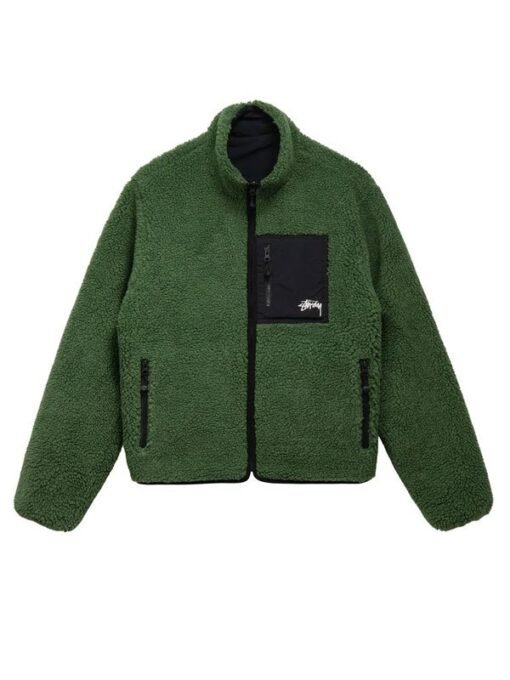 Stussy 8 Ball Sherpa Reversible Jacket - Image 2