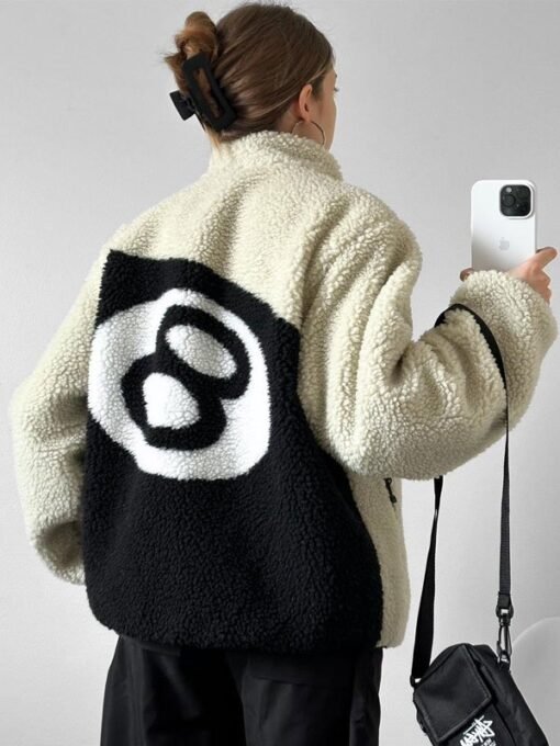 Stussy 8 Ball Reversible Sherpa Jacket - Image 3
