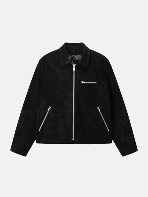 Stussy 8 Ball Suede Bing Black Jacket - Image 2