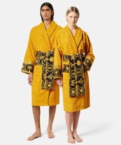 Stylish Printed Yellow Versace Robe