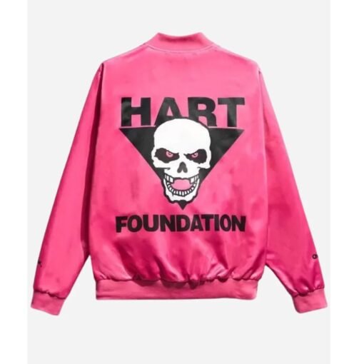 The Hart Foundation Pink Satin Varsity Jacket - Image 2