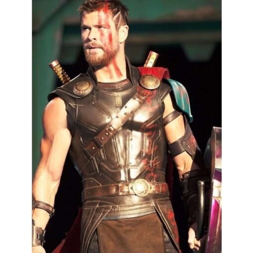 Thor Ragnarok Chris Hemsworth Brown Vest - Image 2