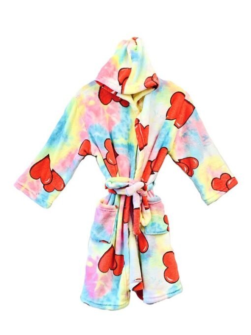 Tie Dye Hearts Robe