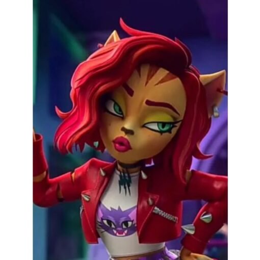 Toralei Stripe Monster High Crop Red Jacket - Image 3