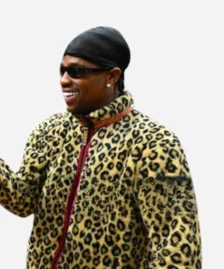 Travis Scott Cleveland Celtics Game Leopard Jacket