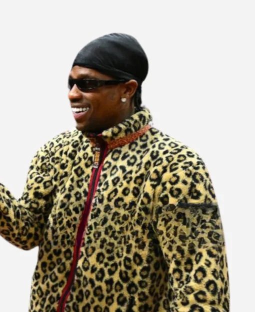 Travis Scott Cleveland Celtics Game Leopard Jacket