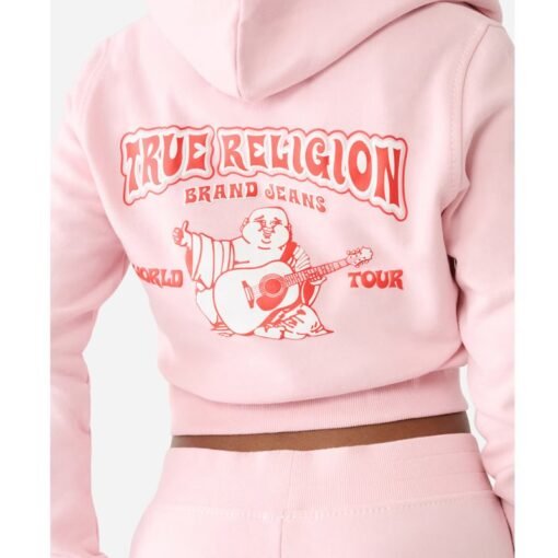 True Religion Big T Logo Cropped Hoodie - Image 4