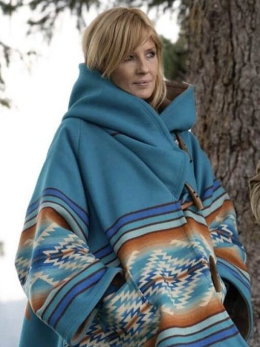 Yellowstone Beth Dutton Blue Poncho - Image 4
