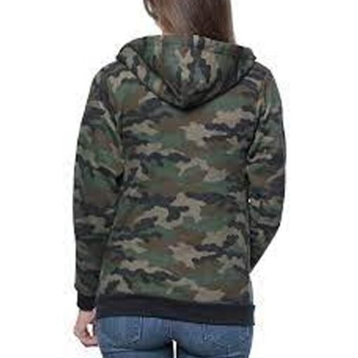 Unisex Camo Fleece Full-Zip Hoodie - Image 2