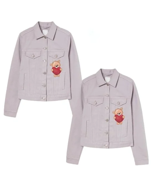 Valentines Day Couple Light Purple Trucker Jackets