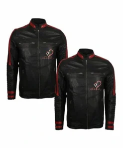 Valentine Day Couples Black Biker Leather Jacket