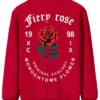 Valentine’s Day Men Romantic Rose and Slogan Print Red Jacket