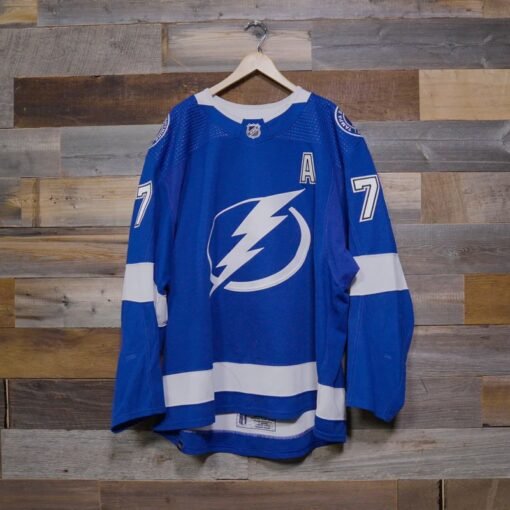 Victor Hedman #77 Game-Worn Lightning Playoff Jersey - Image 2