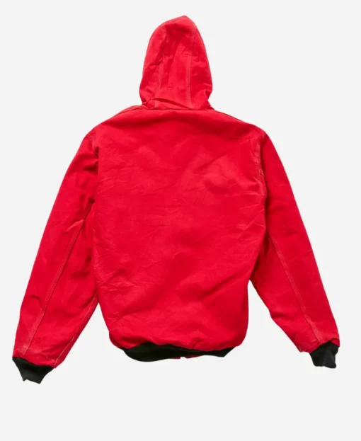 Vintage Carhartt Red Hooded Bomber Jacket - Image 2