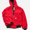 Vintage Carhartt Red Hooded Bomber Jacket