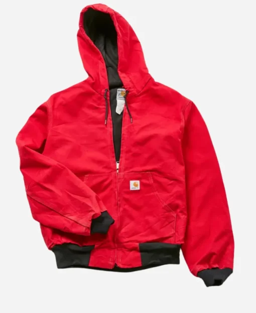 Vintage Carhartt Red Hooded Bomber Jacket