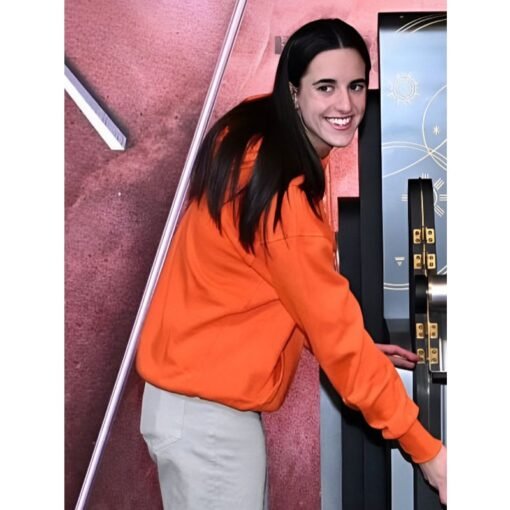 WNBA Caitlin Clark Empire State Building Orange Hoodie - Image 2