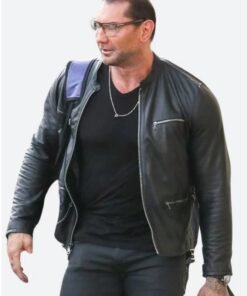 WWE Dave Bautista Black Leather Jacket