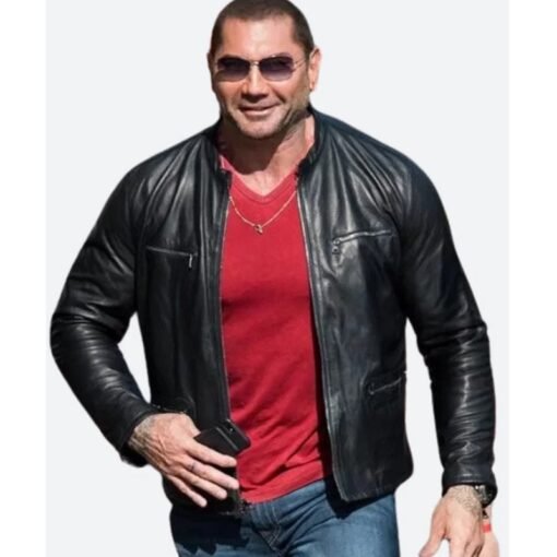 WWE Dave Bautista Black Leather Jacket - Image 2