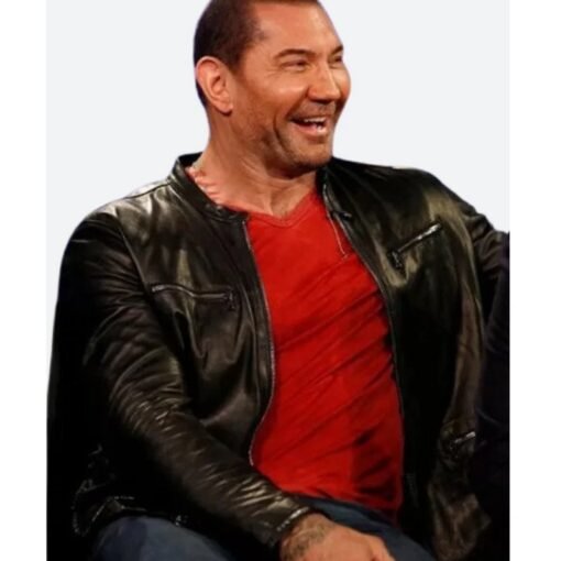 WWE Dave Bautista Black Leather Jacket - Image 3