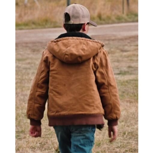Tate Dutton Yellowstone Brown Hooded Jacket - Image 3