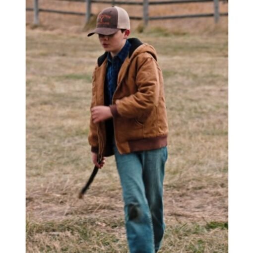 Tate Dutton Yellowstone Brown Hooded Jacket - Image 2