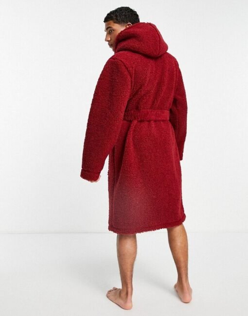 ASOS DESIGN Dressing Gown in Red Robe - Image 2
