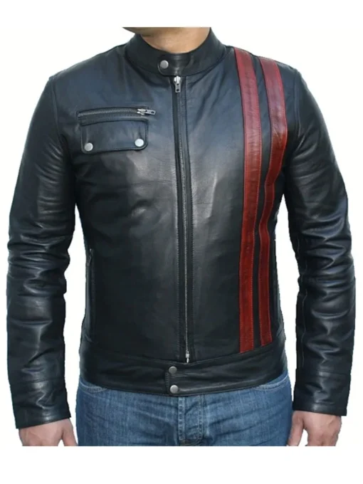 Death Race Frankenstein Black Leather Jacket - Image 2
