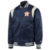Houston Astros Navy/Cream Vintage Varsity Satin Jacket