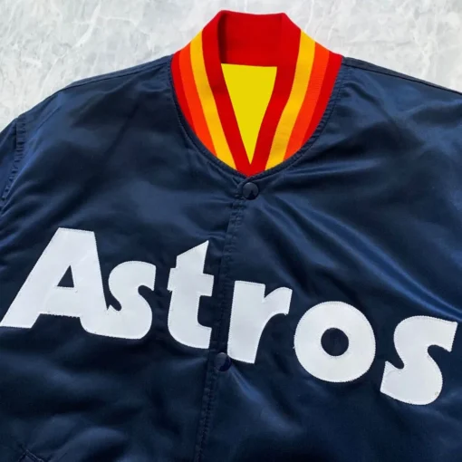 Houston Astros 1980’s Bomber Satin Jacket - Image 3