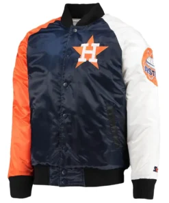 Houston Astros Navy/Orange Satin Tri-Color Jacket