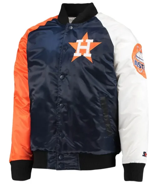 Houston Astros Navy/Orange Satin Tri-Color Jacket