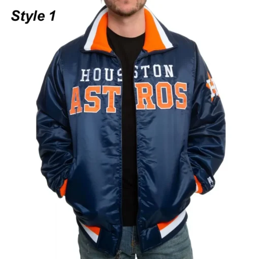 Starter Houston Astros Satin Navy Blue Jacket