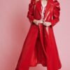 Red Eco Leather Grande Trench Coat