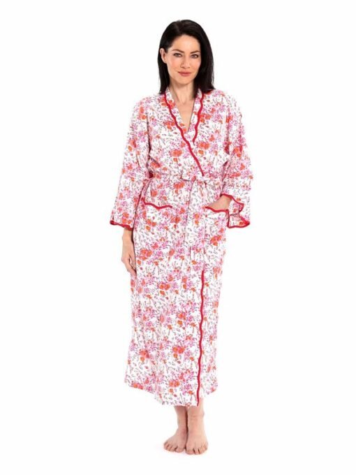 Pink Floral Kimono Robe