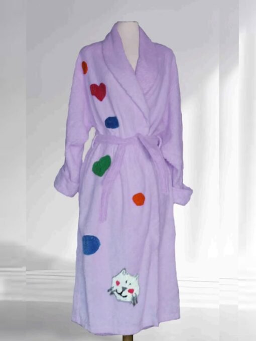 Confetti Kitty Purple Bathrobe