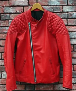 Classic Style Red Vintage Leather Jacket