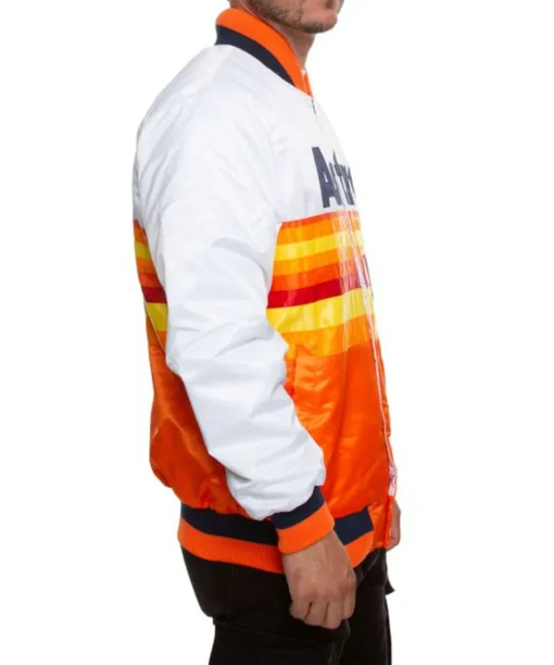 Houston Astros White and Orange Satin Jacket - Image 5