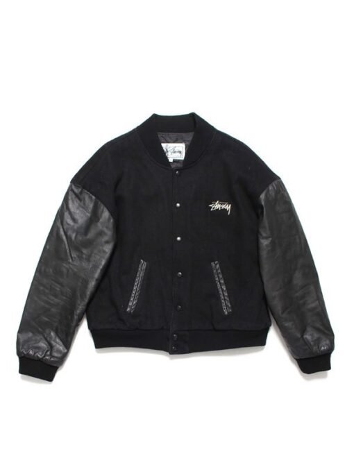 Stussy Vintage Homeboy Black Varsity Jacket - Image 2