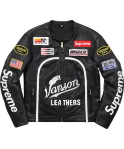 Supreme Vanson Leather Star Black Jacket